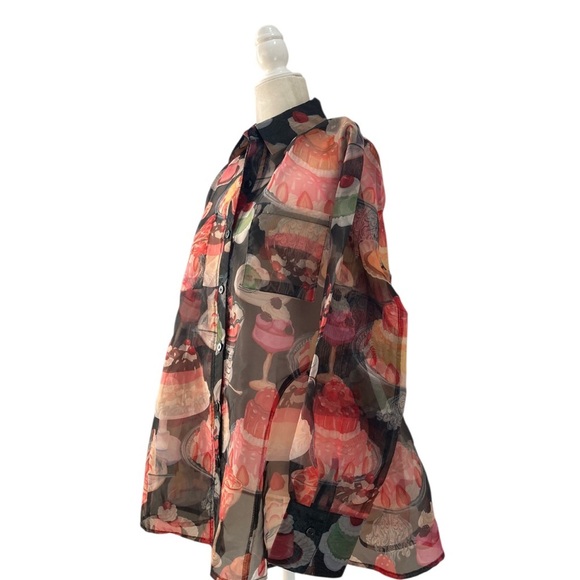 Lisa Says Gah Semi Sheer Button Front Top NWT The Dessert Table Collection - Picture 4 of 10